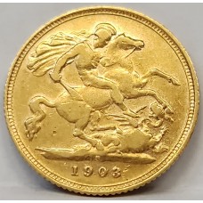 AUSTRALIA 1903 . HALF 1/2  SOVEREIGN . SYDNEY . GOLD